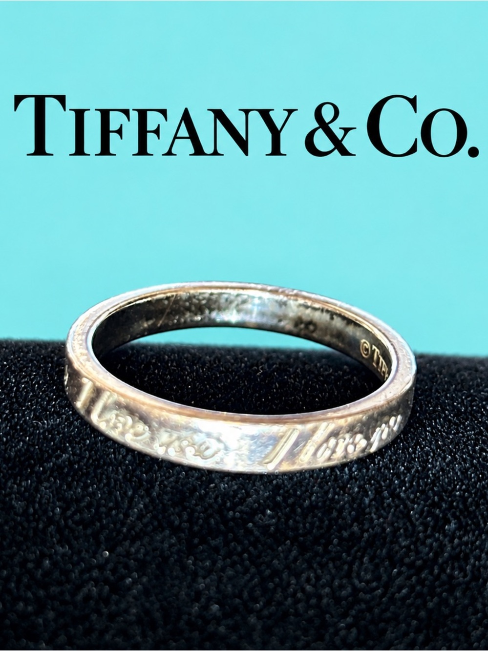 Tiffany & Co. Notes I Love You Sterling Silver Ring Size 6